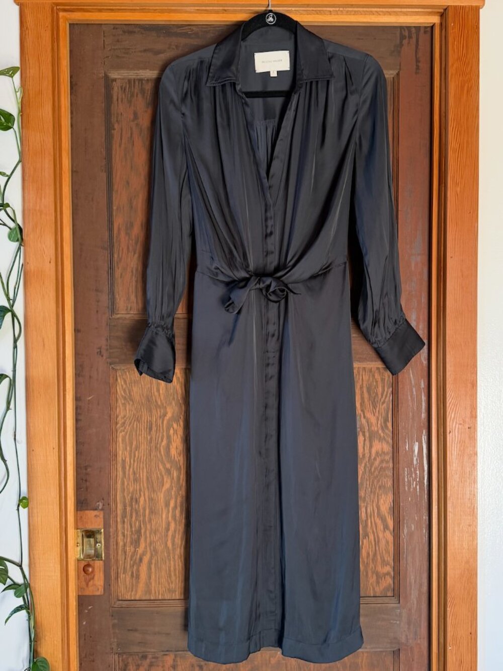 Brochu Walker Madsen midi shirt dress in black onyx
